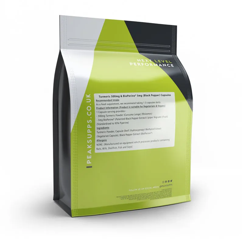 Turmeric 500mg & Bioperine 5mg Capsules (Pure)