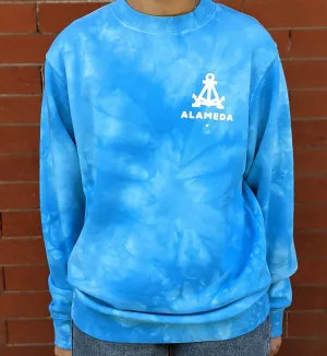 TURQUOISE TIE DYE CREWNECK SWEATSHIRT