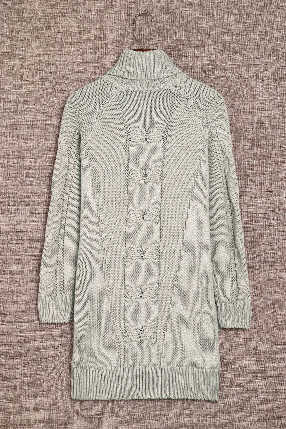 Twist Fringe Casual High Neck Sweater Dress
