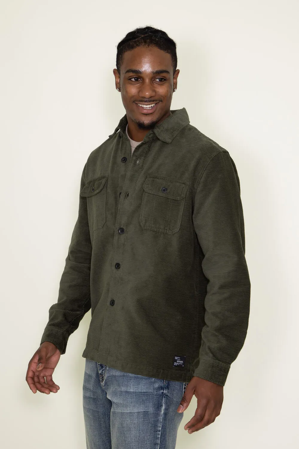 Union Corduroy Shacket for Men in Hunter Green | H33A11K-309H HUNTER