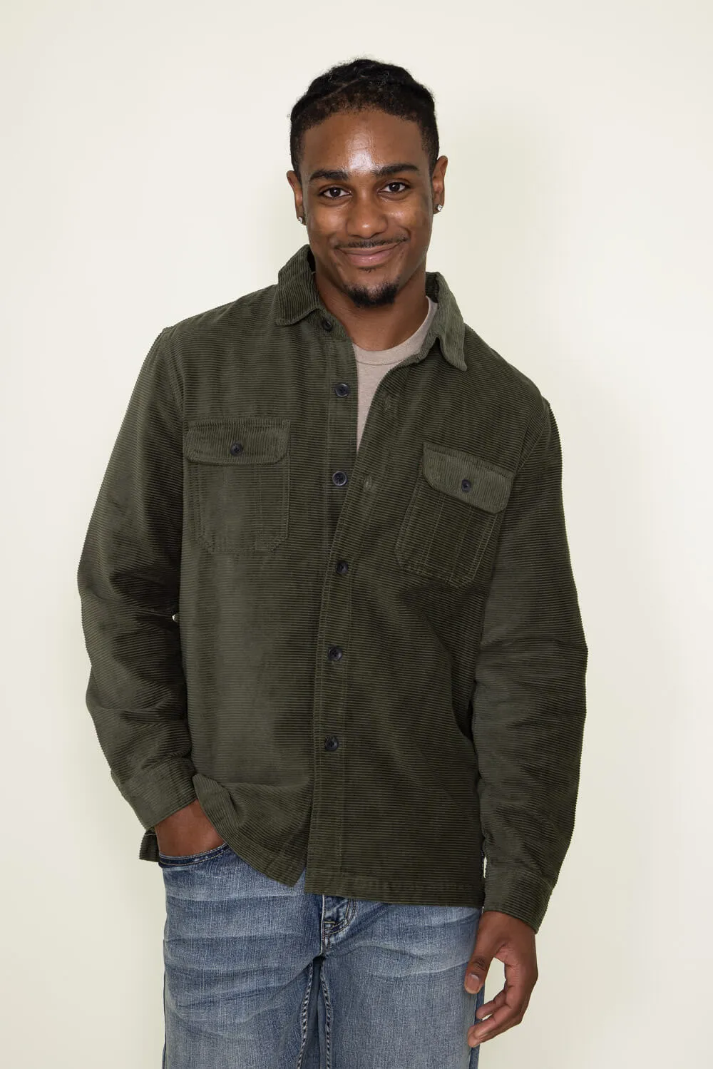 Union Corduroy Shacket for Men in Hunter Green | H33A11K-309H HUNTER