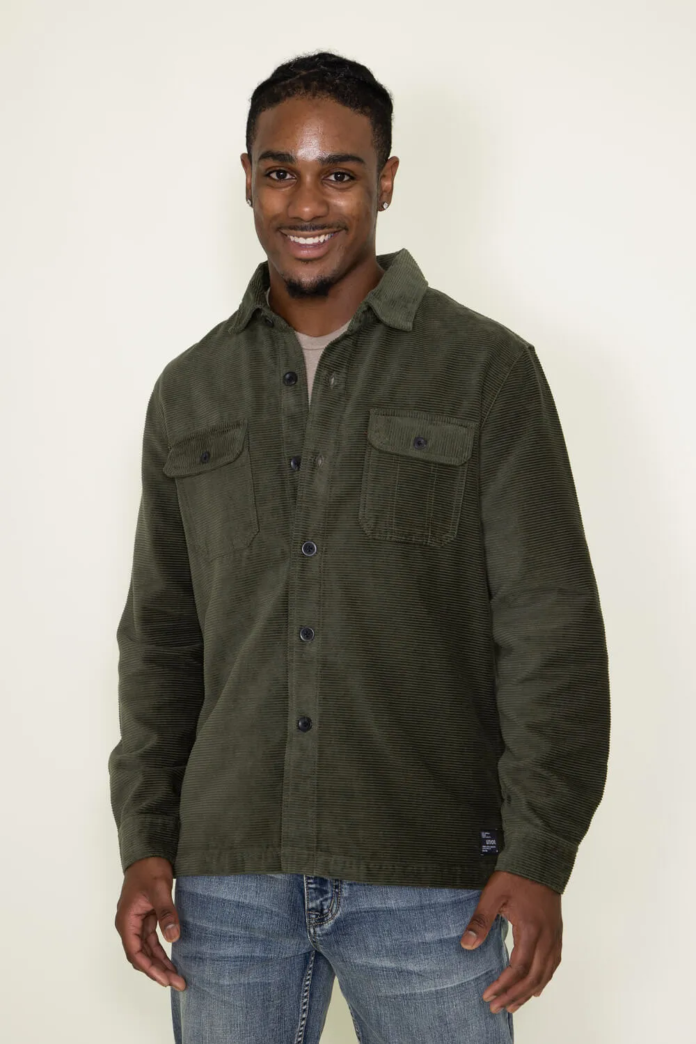 Union Corduroy Shacket for Men in Hunter Green | H33A11K-309H HUNTER