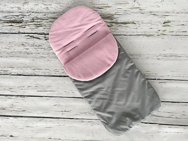 Universal Footmuff Grey/ Pink