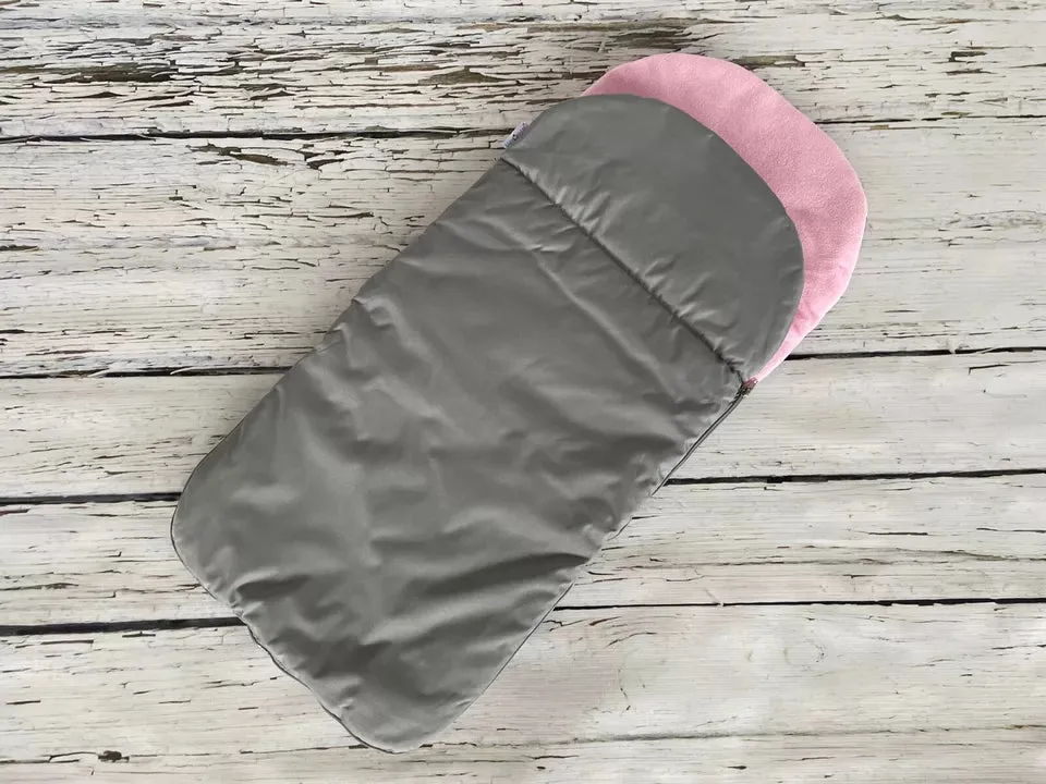 Universal Footmuff Grey/ Pink