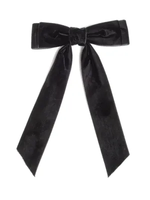 Velvet Bow Clip - Black