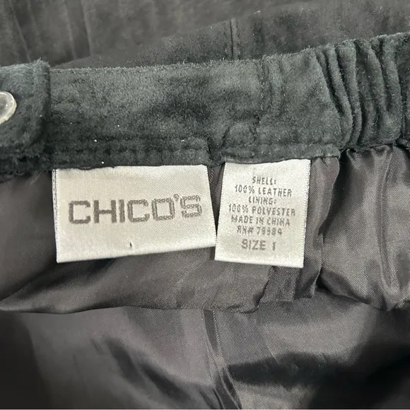 Vintage 100% Leather Chico’s Black Maxi Skirt Size 1