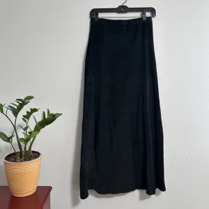 Vintage 100% Leather Chico’s Black Maxi Skirt Size 1