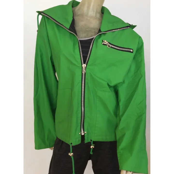 WIPETTE RAIN THINGS Green Vinyl Rain Jacket Size S