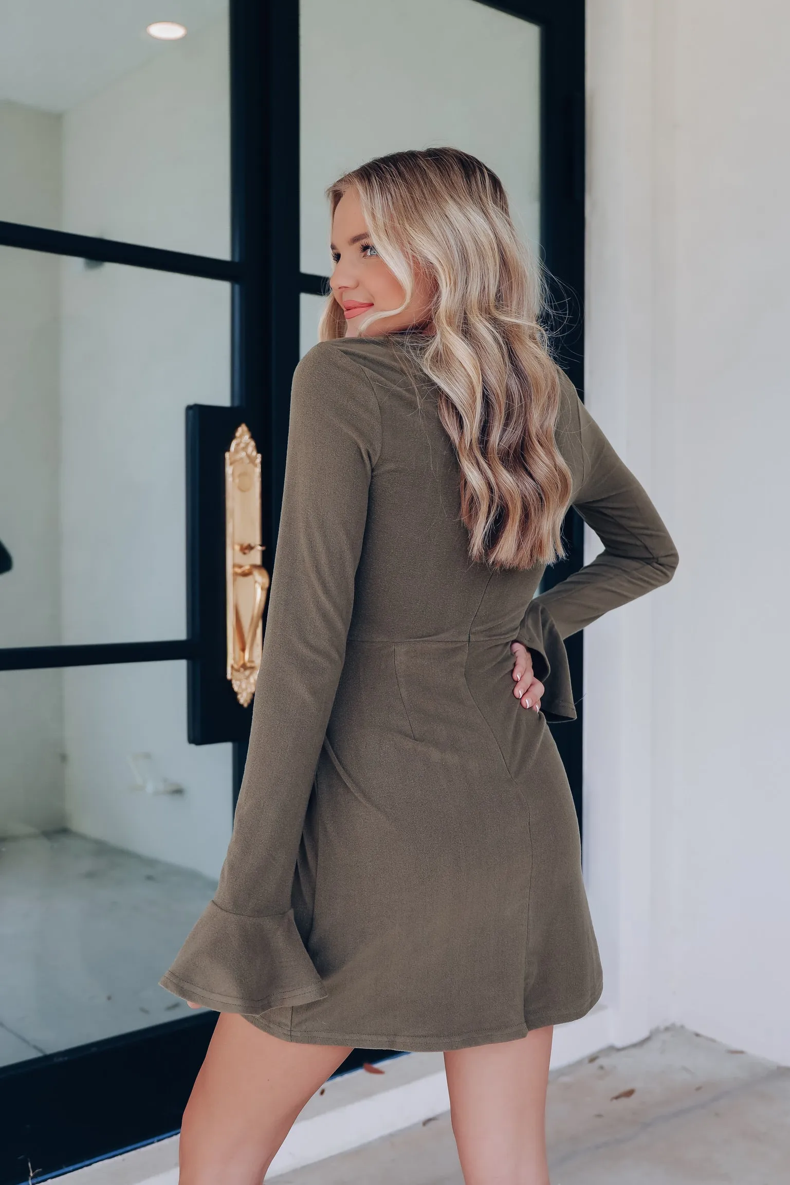 Wynter Wrap Front Mini Dress - Olive