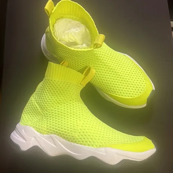 Zara Neon Green Boys Sock Sneakers - Size 36